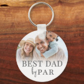 Bester Papa Von Par Foto Schlüsselanhänger (Rückseite)
