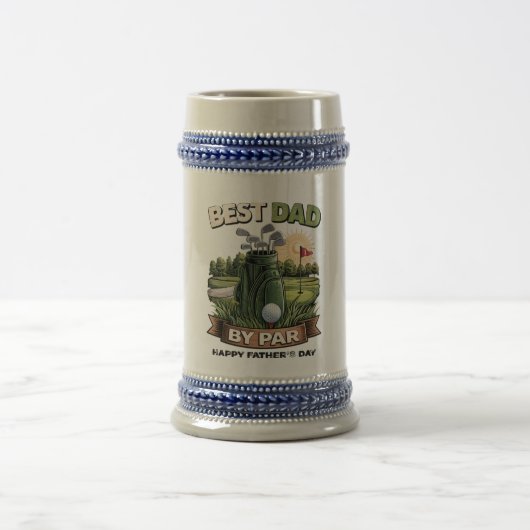 Bester Papa von Par Golf-Vater Lustig Bierglas (Mittel)