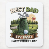 Bester Papa von Par Golf-Vater Lustig Mousepad (Vorne)