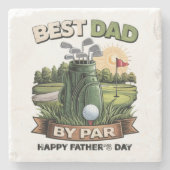 Bester Papa von Par Golf-Vater Lustig Steinuntersetzer (Vorderseite)