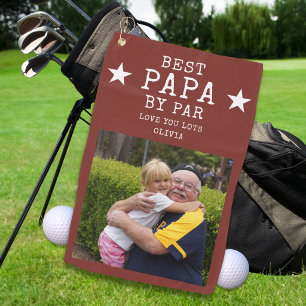 Bester Papa von Par Grandpa Individuelles Fotogesc Golfhandtuch