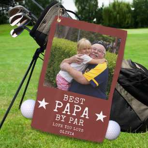 Bester Papa von Par Personalisiertes Großvater-Fot Golfhandtuch