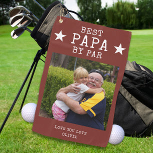 Bester Papa von Par Photo Personalized Großvater   Golfhandtuch