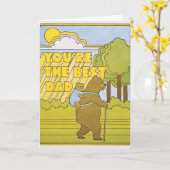Bester Papa Wandernde Bären Letterpress Karte (Gelbe Blume)