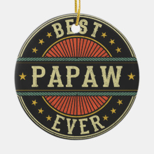 Bester Papaw je Retro Vintager Opa Vatertag Keramik Ornament