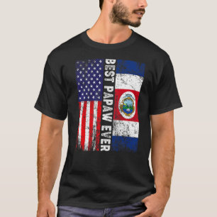Bester Papaw-Tag des Vaters Costa Rica US Flagge T-Shirt