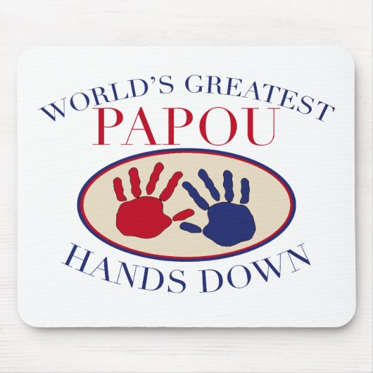 Bester Papou Hands Down Mousepad (Vorne)