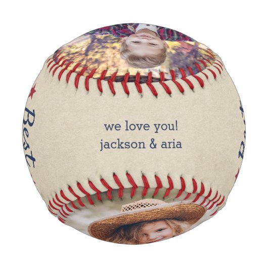 Bester Papou je | Foto für Großvater Baseball (Rückseite)