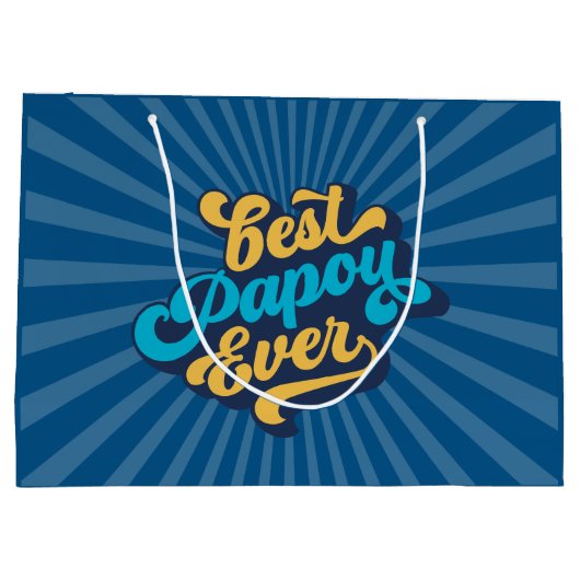 Bester Papou je Vatertag Große Geschenktüte (Rückseite)