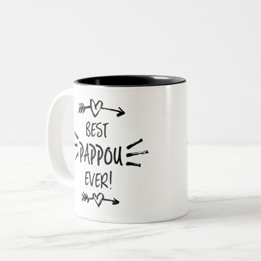 Bester Pappou je Zweifarbige Tasse (Vorderseite Links)