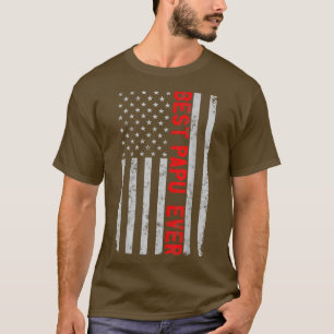 Bester Papu Ever Lustiger Vatertag Vintage Amerika T-Shirt