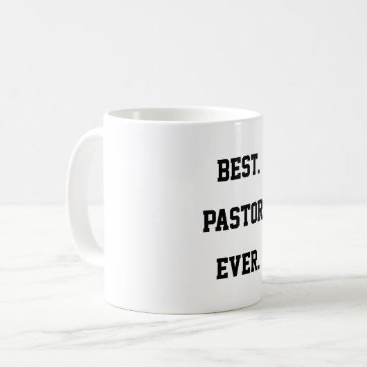 Bester Pastor je Zitat Kaffeetasse (Vorderseite Links)