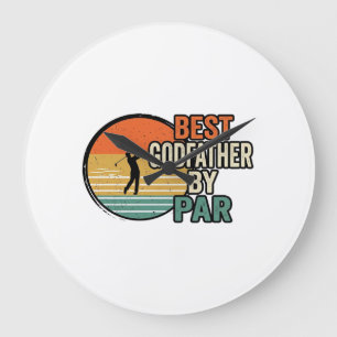 Bester Pate von Par Vintage Golf Vektor Design_1 Große Wanduhr