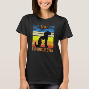 Bester Pelz Onkel Aller Zeiten Lustig Retro Hund T-Shirt