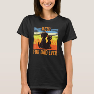 Bester Pelz Papa Aller Zeiten Vintage Retro Hund U T-Shirt