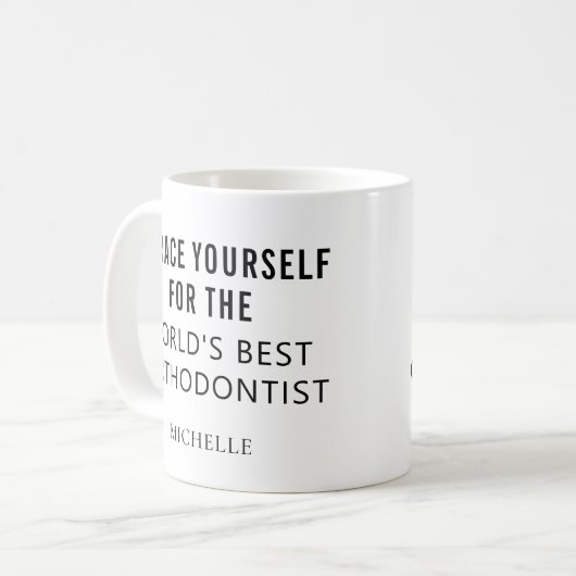 Bester Personalisierter orthodontitischer Beruflic Kaffeetasse (Vorderseite Links)