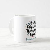 Bester Physiotherapeut aller Zeiten Typografie-Ges Kaffeetasse (Vorderseite Links)