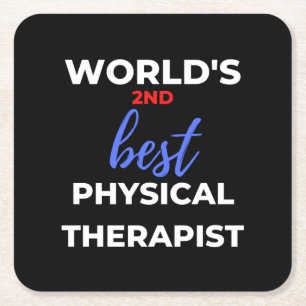 Bester Physiotherapeut der Welt Nummer 2 Rechteckiger Pappuntersetzer