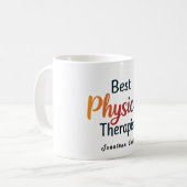 Bester "Physiotherapeut" Farbige Typografie Gesche Kaffeetasse (Vorderseite Links)