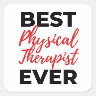 Bester Physiotherapeut je 2 Quadratischer Aufkleber
