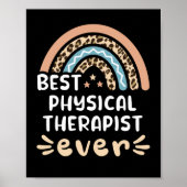 Bester Physiotherapeut je Leopard Rainbow-Geschenk Poster (Vorne)