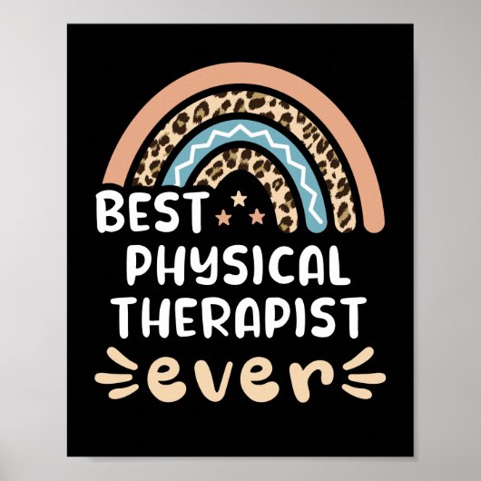 Bester Physiotherapeut je Leopard Rainbow-Geschenk Poster (Vorne)