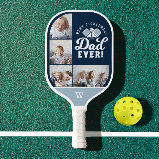 Bester Pickleball-Vater je Personalisiertes 4-Foto Pickleball Schläger