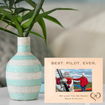 Bester Pilot, einfaches Foto aus Holz, Personalisi