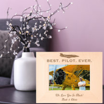 Bester Pilot, einfaches Foto aus Holz, Personalisi