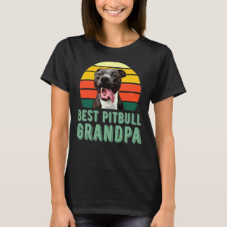 Bester Pitbuli Großvater Niedlicher Hund Lover Vin T-Shirt