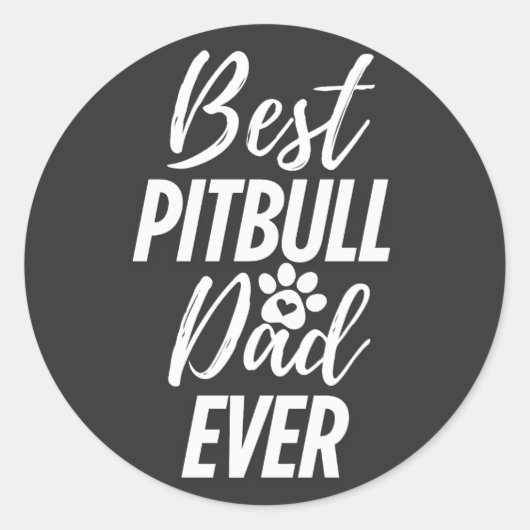 Bester Pitbull-Hund-Vater je Runder Aufkleber (Vorderseite)