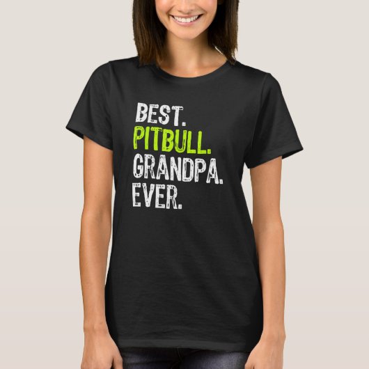 Bester Pitbull Opa je Hund Lover T-Shirt (Vorderseite)