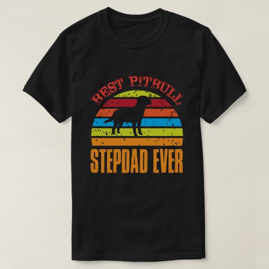 Bester Pitbull STEPDAD je Vintag T-Shirt (Design vorne)