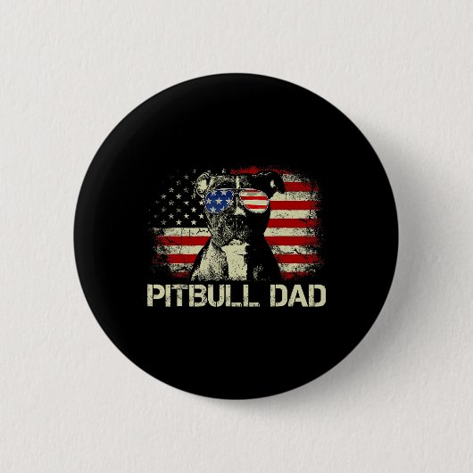 Bester Pitbull-Vater je Shirt American Flag 4. J Button (Vorderseite)
