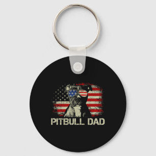 Bester Pitbull-Vater je Shirt American Flag 4. J Schlüsselanhänger