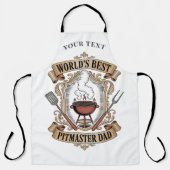 Bester Pitmaster-Daddy der Welt Retro-BBQ-Wappen i Schürze (Vorderseite)