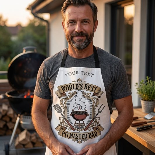 Bester Pitmaster-Daddy der Welt Retro-BBQ-Wappen i Schürze