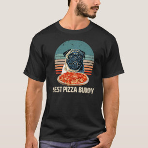 Bester Pizza-Kumpel Süßer Pug liebt Pizza mit Käse T-Shirt