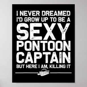 Bester Pontoon-Kapitän Kunst Für Männer Frauen Boo Poster