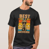 Bester Poodle Vater je Retro Dog Besitzer Hundwand T-Shirt (Vorderseite)
