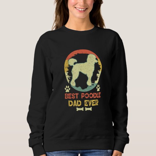 Bester Poodle-Vater je Vintag Poodle Sweatshirt (Vorderseite)