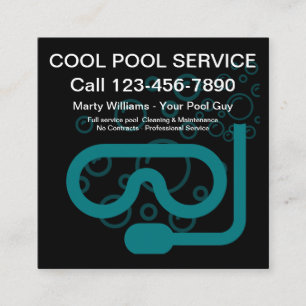 Bester Poolservice Modern Quadratische Visitenkarte