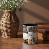 Bester Pop je Elegantes Script 8 Foto Collage Zweifarbige Tasse