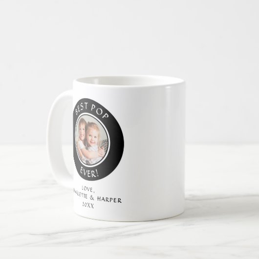Bester Pop je Foto Moderner Vater Kaffeetasse (Vorderseite Links)