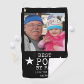 Bester Pop nach Par Foto Name Schwarz/Weiß Golfhandtuch (Insitu)