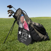 Bester Pop nach Par Foto Name Schwarz/Weiß Golfhandtuch (Gras)