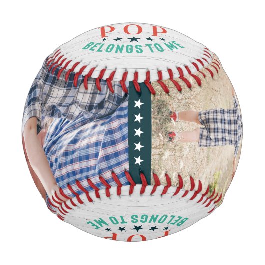 Bester Pop | Personalisierte Fotos Baseball (Vorderseite)