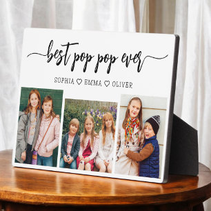 Bester Pop Pop Grandpa Großkinder FotoCollage Fotoplatte