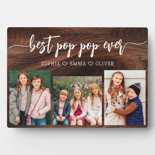 Bester Pop Pop Großoper FotoCollage Fotoplatte (Vorderseite)