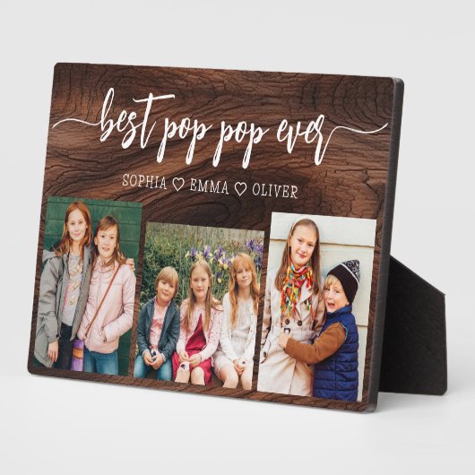 Bester Pop Pop Großoper FotoCollage Fotoplatte (Seite)